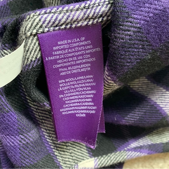 Ralph Lauren Collection Purple and Black Plaid Button Down Top Size 10 - Picture 4 of 5